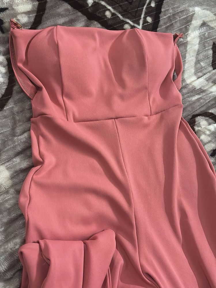 Pink Strapless Jumpsuit