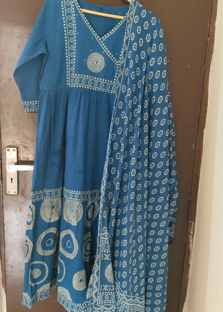 New Unused PureCotton Flared Anarkali Suit