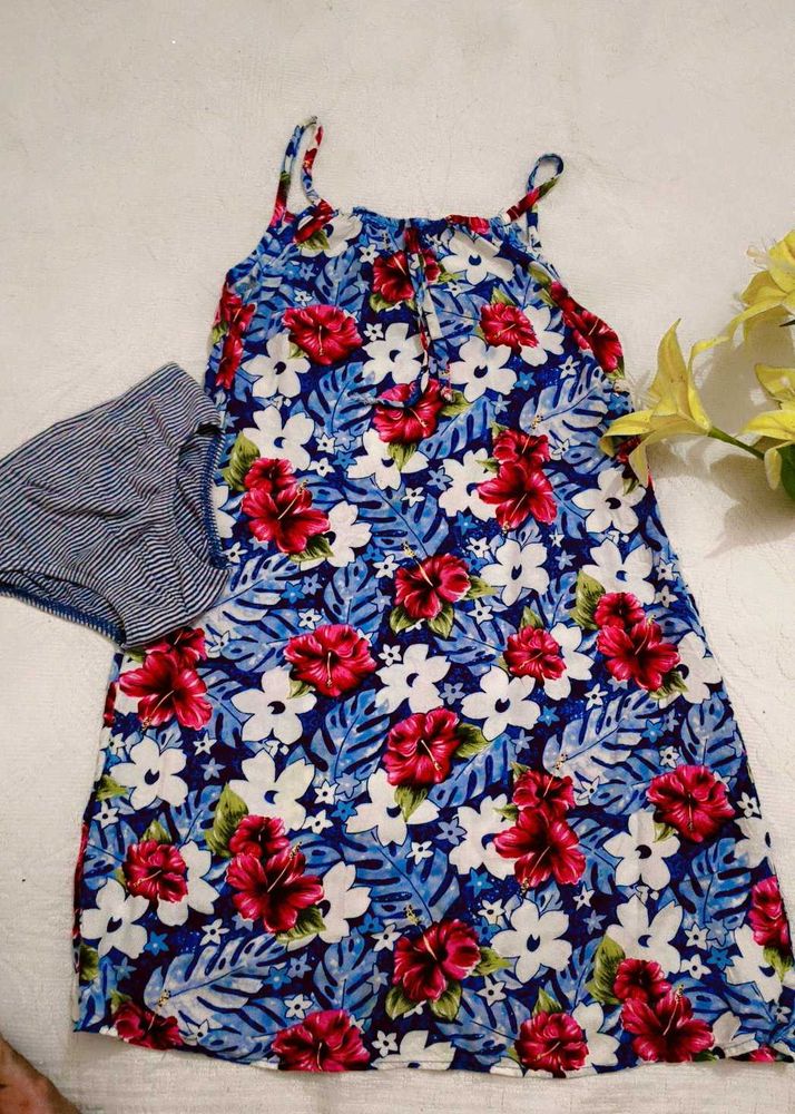 Very Cute Floral Print Midi With Penty
