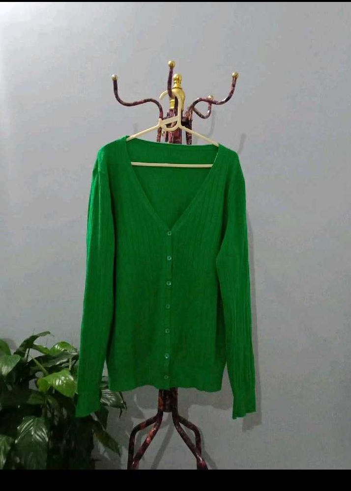 V-Neck Button-Up Cardigan