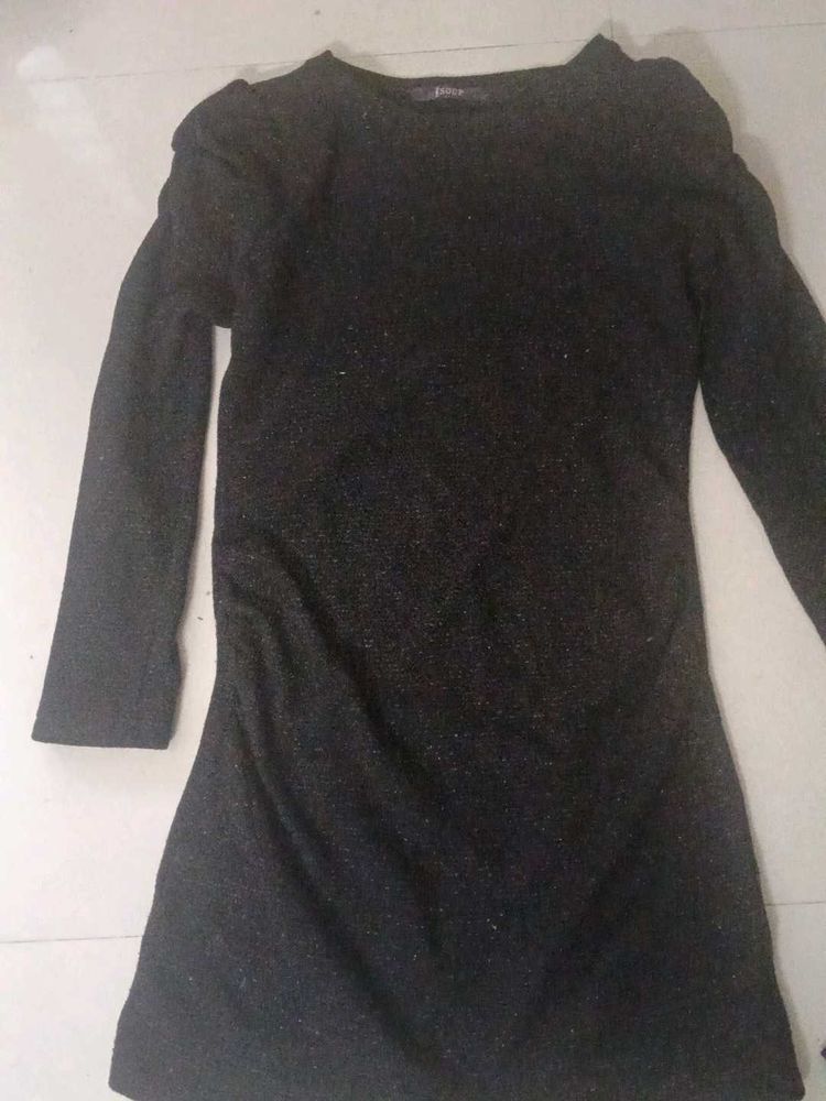 Sparkly Black Long Sleeve Dress