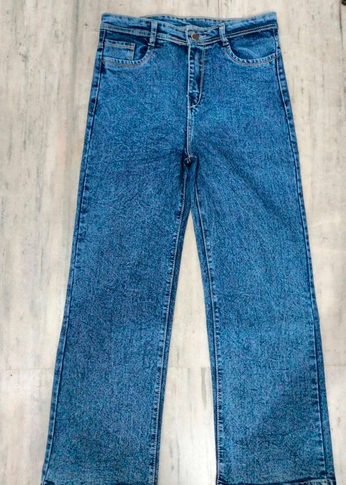 Blue Wash Straight Leg Jeans