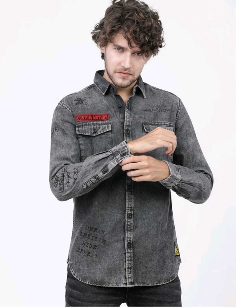 Locomotive Regular Fit Washed Shirt