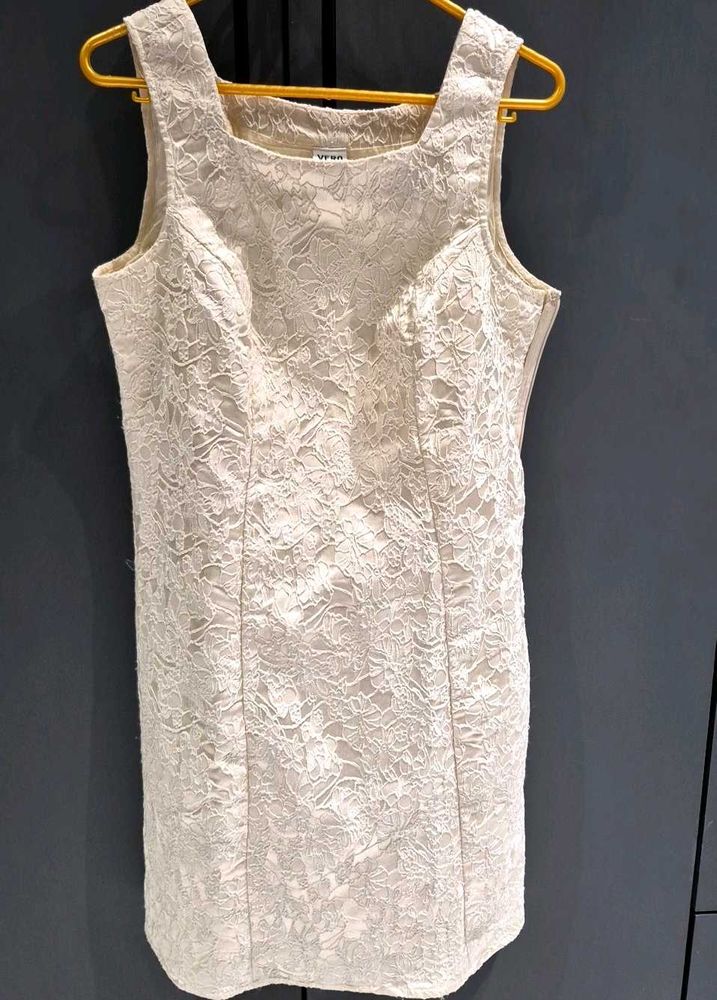 Elegant Lace Sleeveless Dress (length 32 inches)