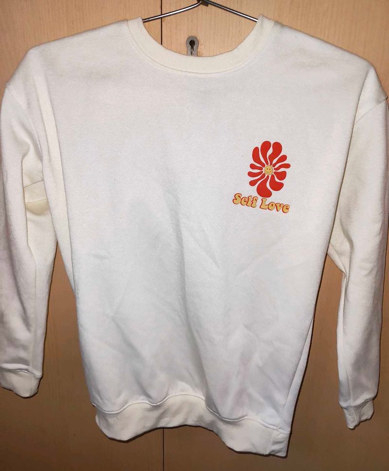 White "Self Love" Graphic Sweatshirt