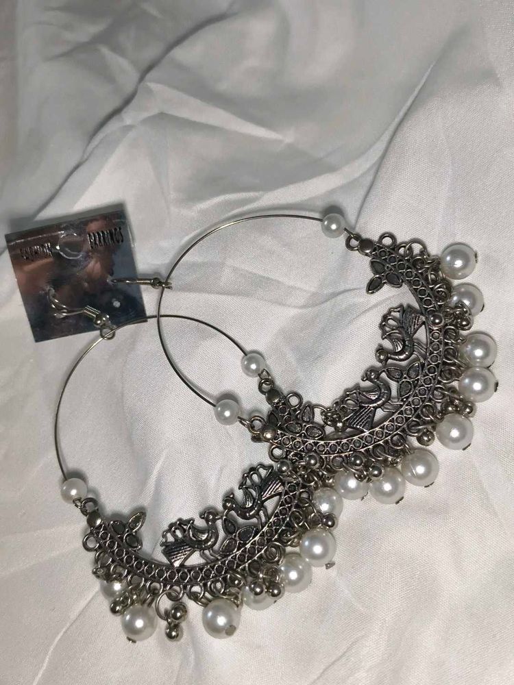2 different oxidized Hoop Earrings