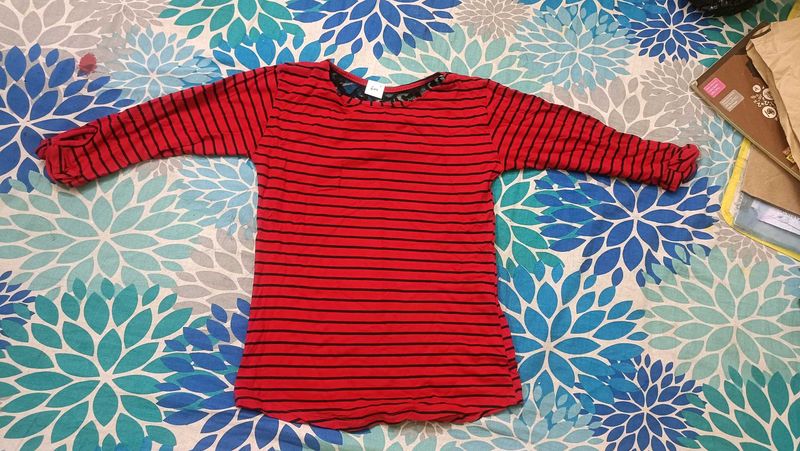 Striped Red Girls Top