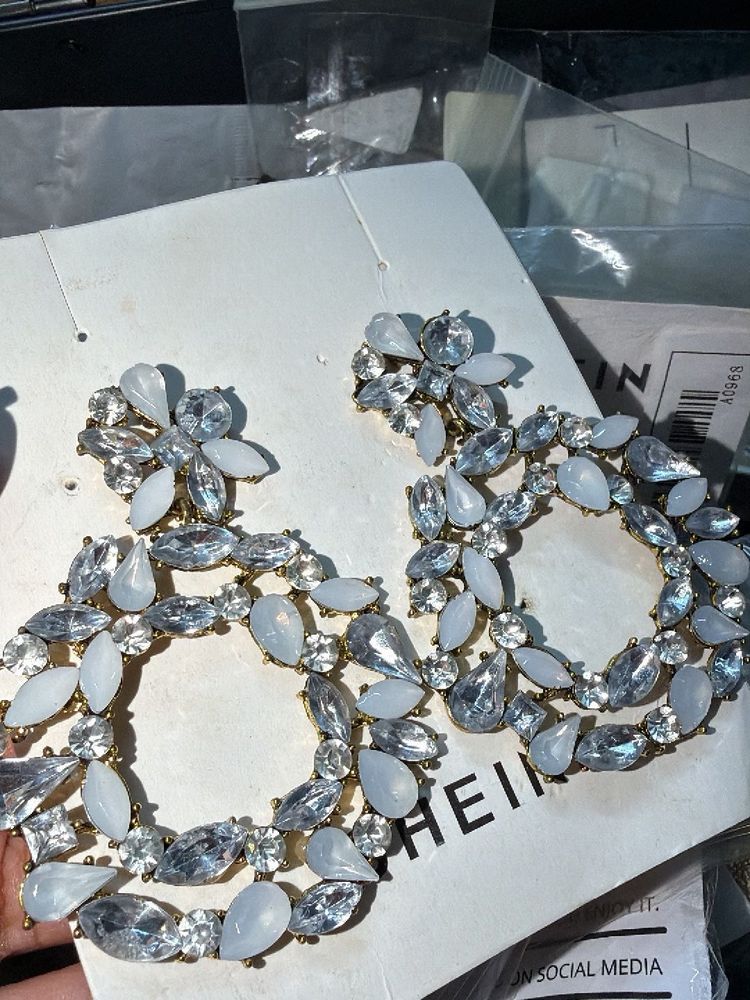stone gem earrings earring chunky