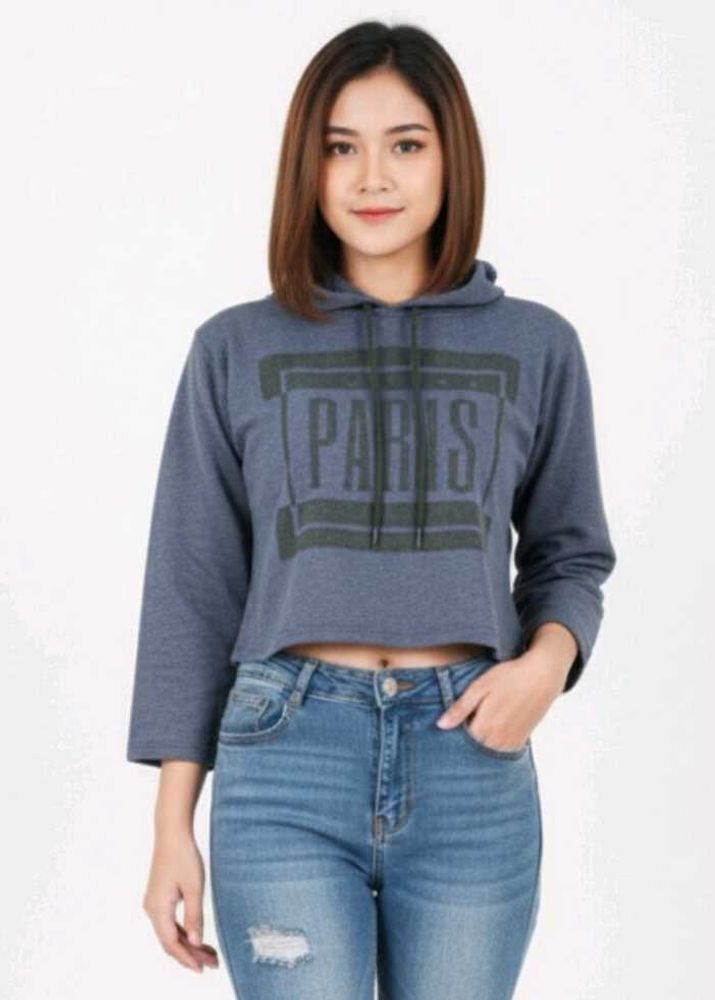 Blue Full Sleeves Hoodie With One Freebie😻💙