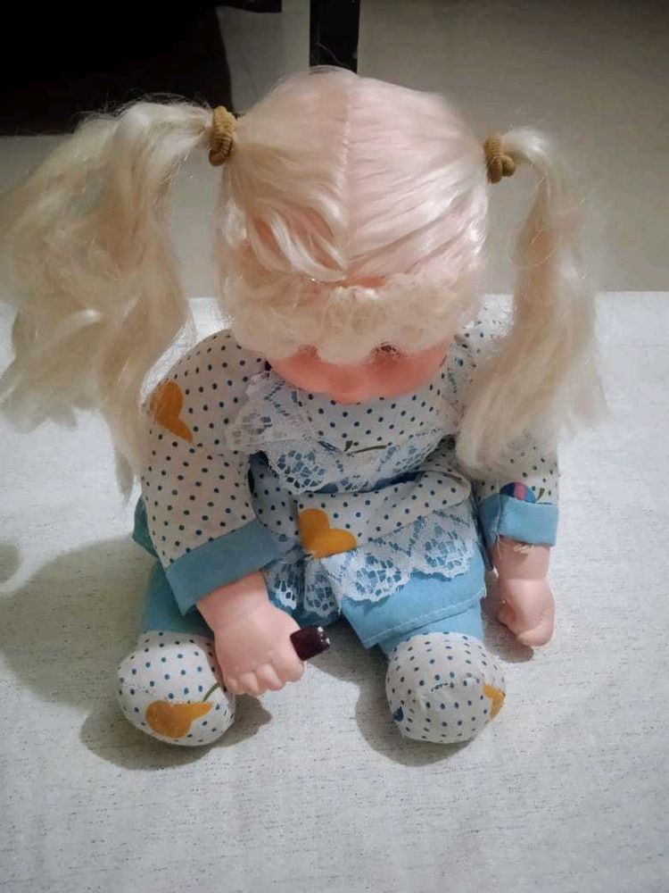 Vintage Cloth Doll with Pigtails