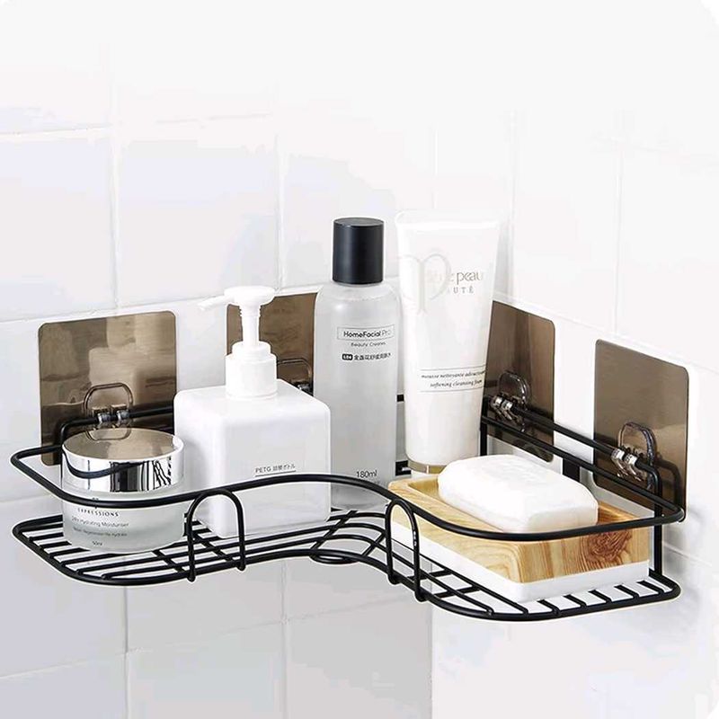 Self-Adhesive Metal Bathroom Corner Rack Storage