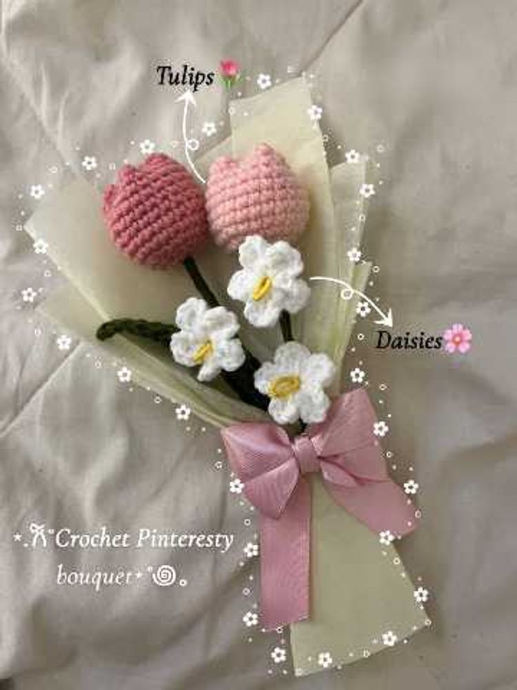 customised crochet flower bouquet