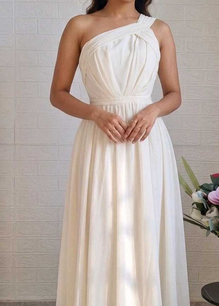 Elegant One-Shoulde butter yellow still deal