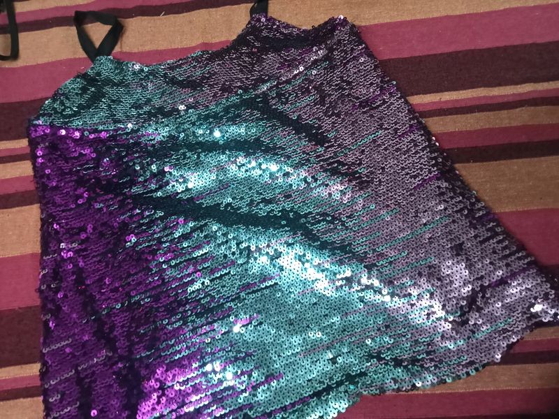 Multicolour Party Wear Sequence Crop Top 34 Bust