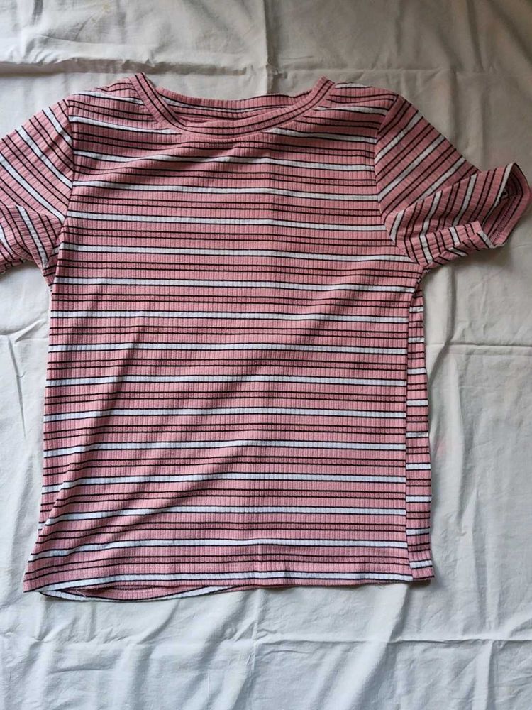 Striped Ribbed Knit Top