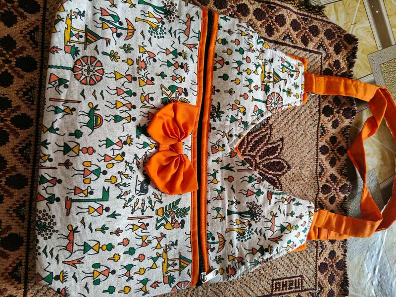 Unique Tribal Print Sling Bag with Bow