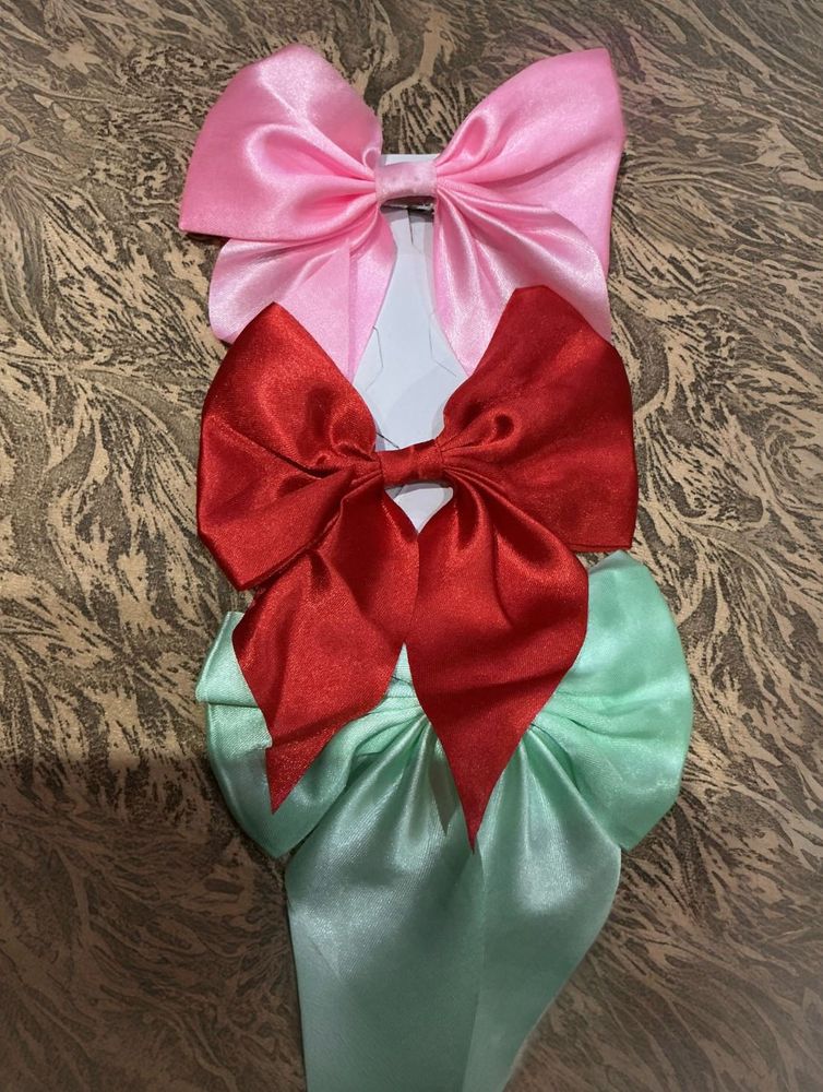 Cute Satin Bow Hair Clips Set