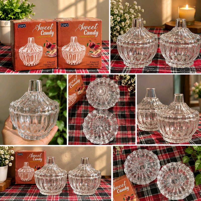 Elegant Crystal Candy Dish with Lid