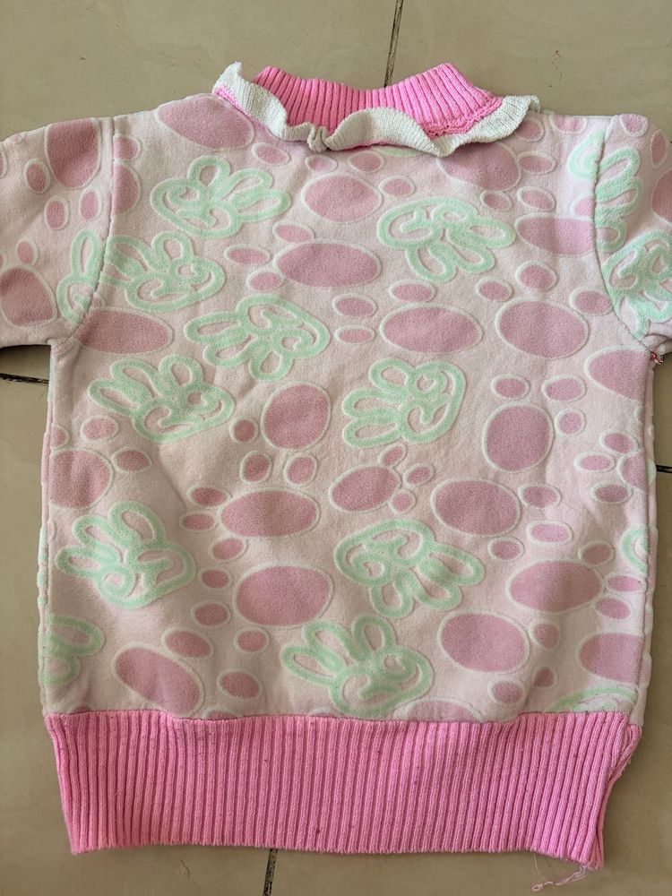 Cute Pink Baby Girl light woolen tshirt
