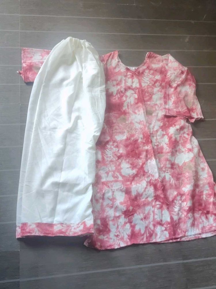 Stylish Pink Tie-Dye Kurta Set