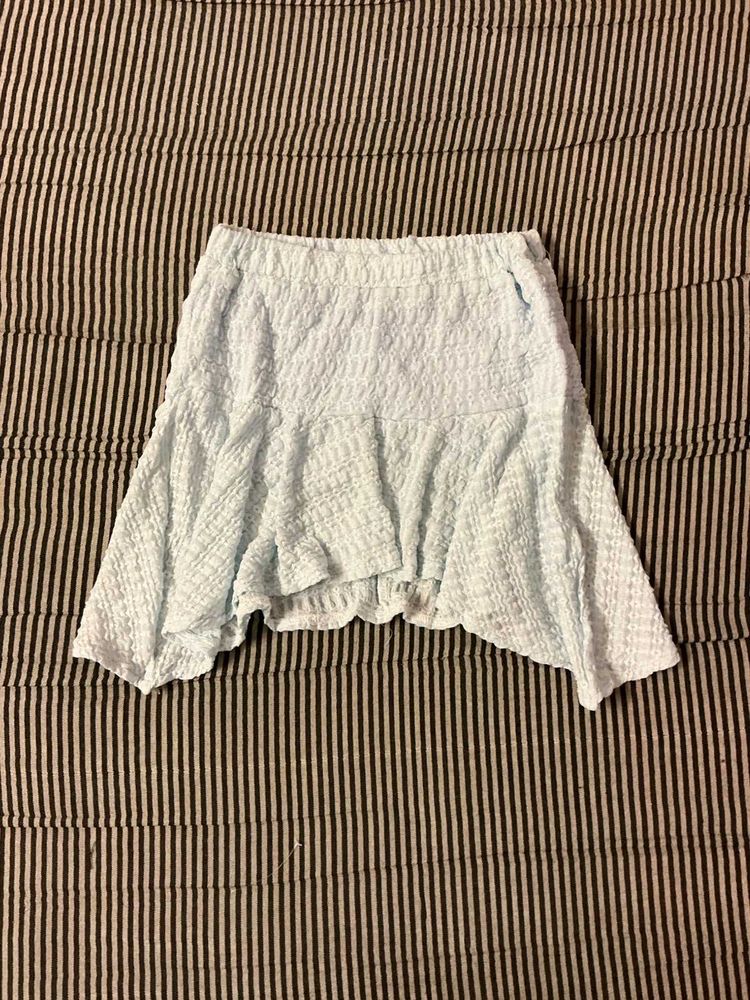 Light Blue Textured Skirt