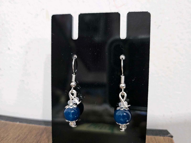 Elegant Blue Stone Dangle Earrings &amp; bracelet