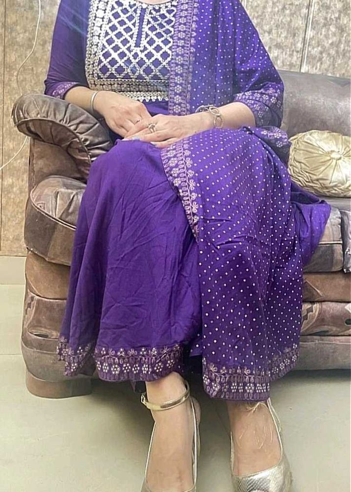 Elegant Purple Kurta Set with Dupatta