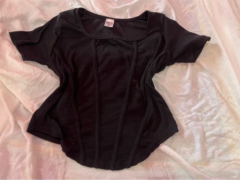 Black corset shaped top