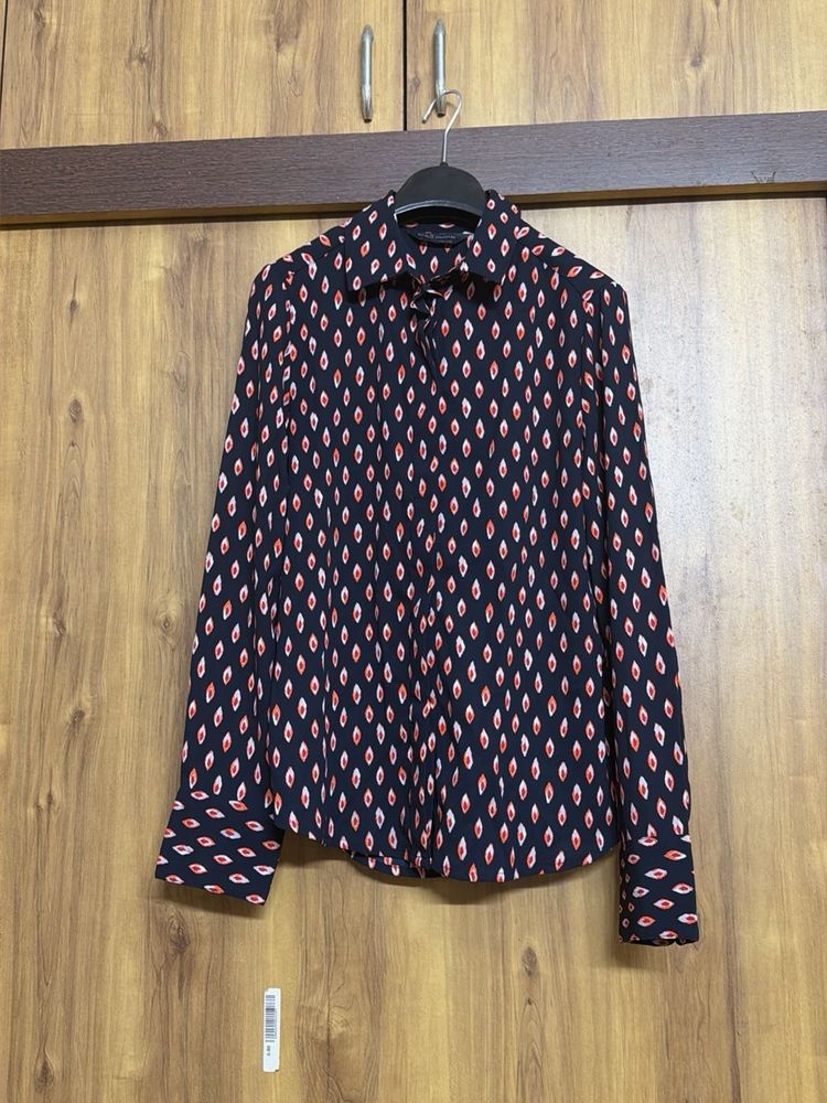 Stylish Printed Button-Up Blouse