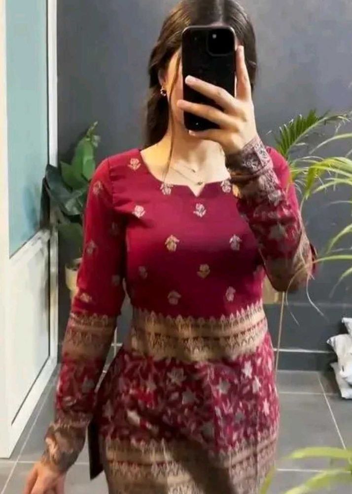 Elegant Maroon Kurta Set