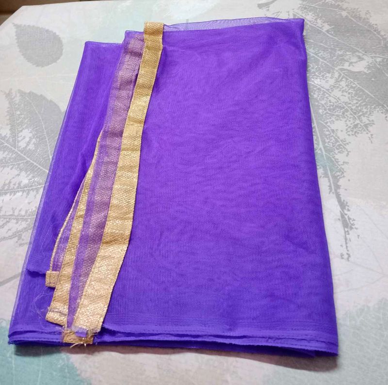 Purple Net Dupatta
