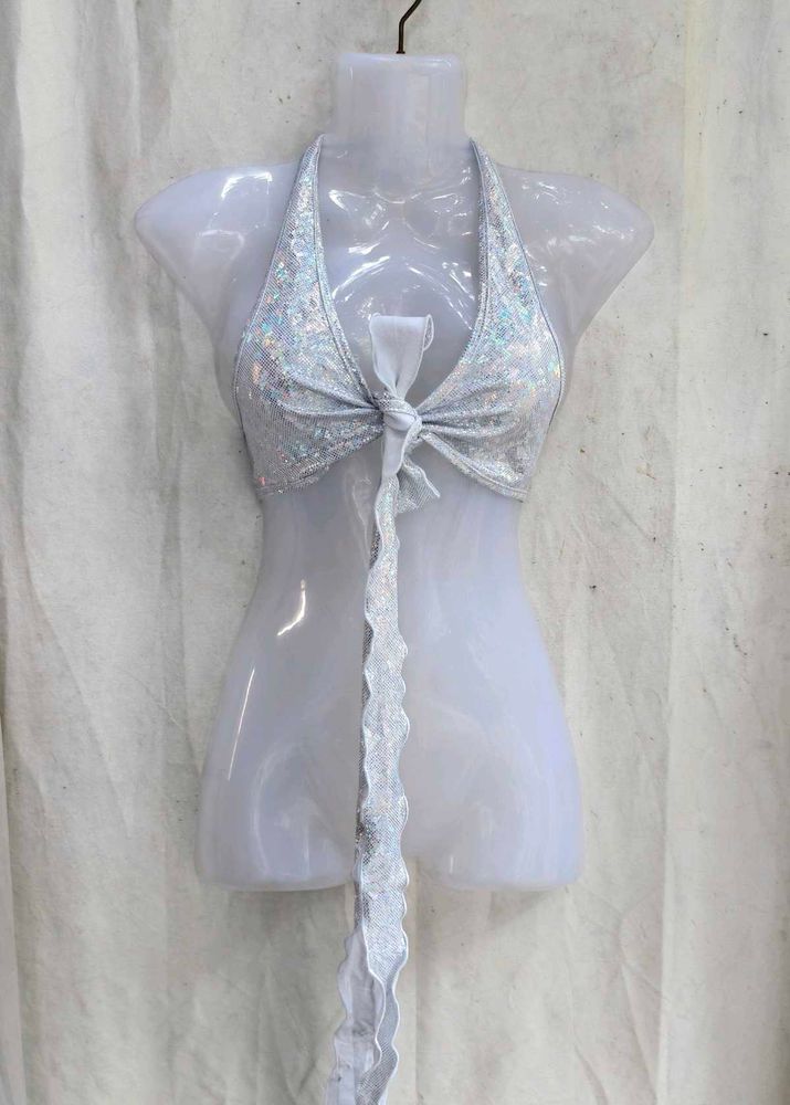 331110. Sparkly Halter Bikini Top
