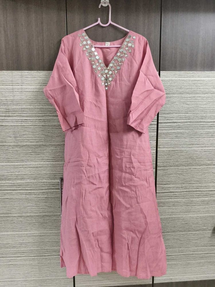 Peach A line Kurta XXL with Dupatta