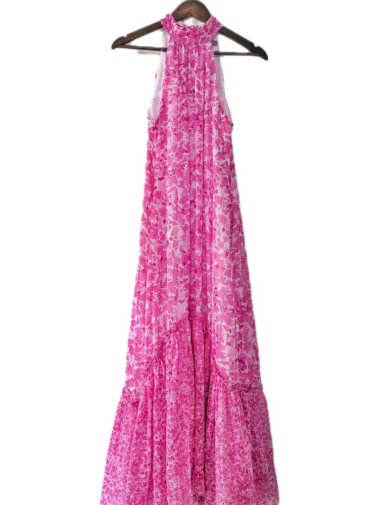 Flowy Pink Floral Maxi Dress