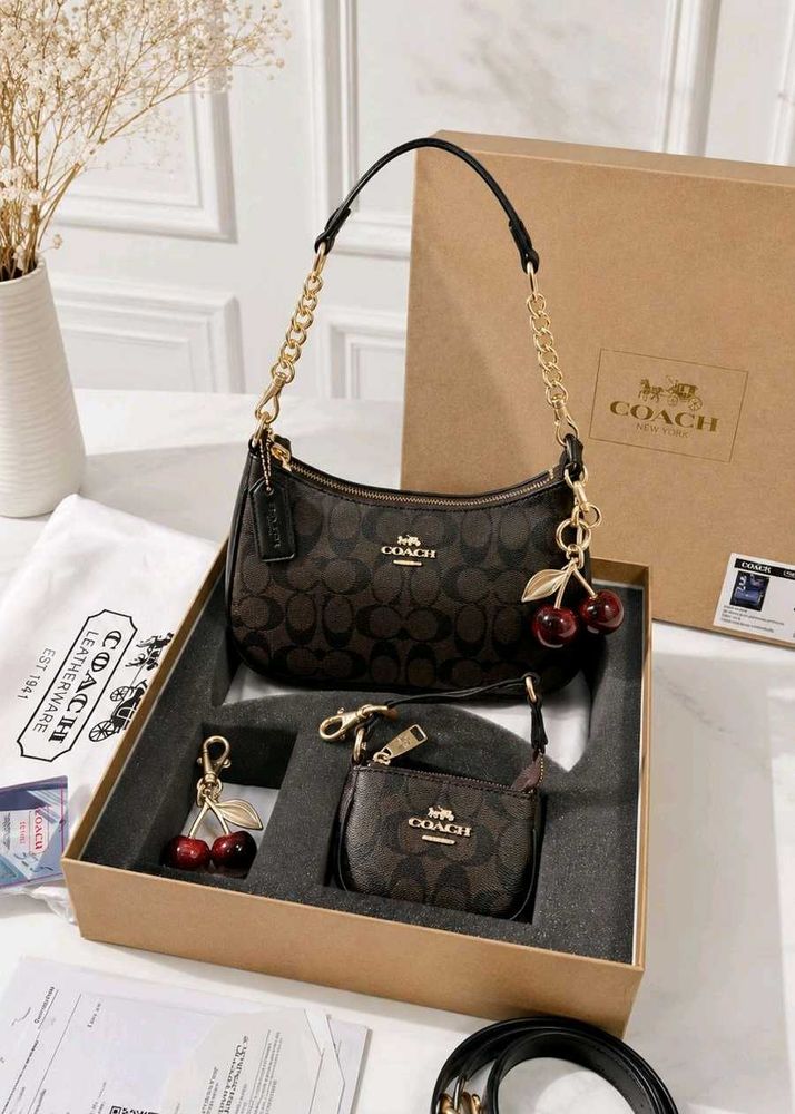 Coach Cherry Print Handbag Set
