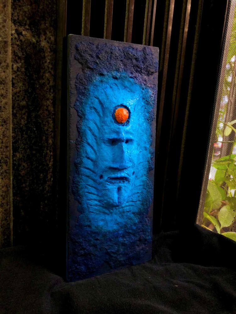 Unique Textured Blue Face Showpiece