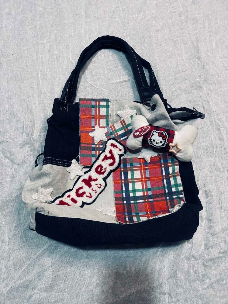 Hello Kitty &amp; Mickey Bag Unique Patchwork