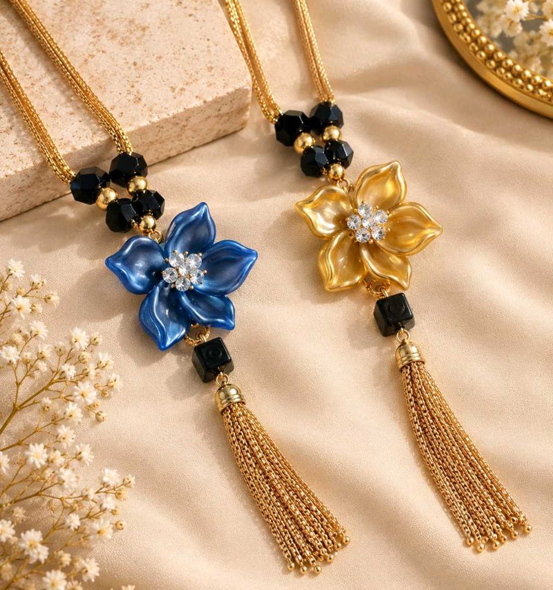 Boho Flower Tassel Pendant Necklace