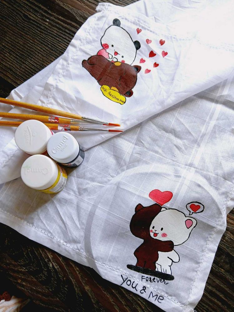 Hand-Painted Bear Hankerchief