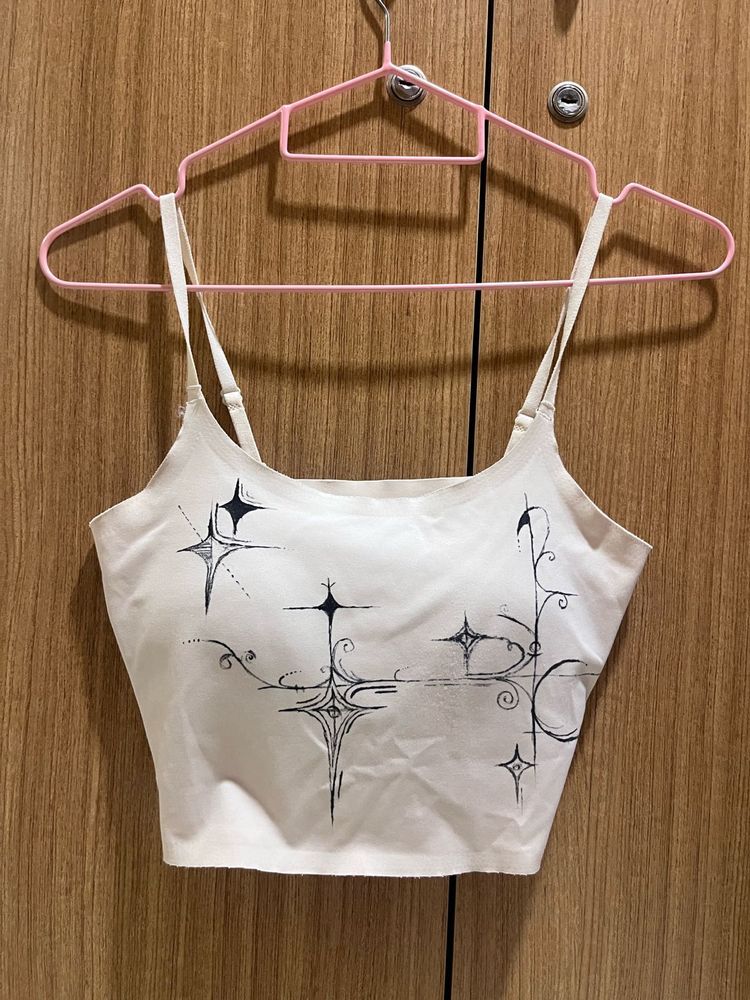 Unique Star Print Crop Top Bralette