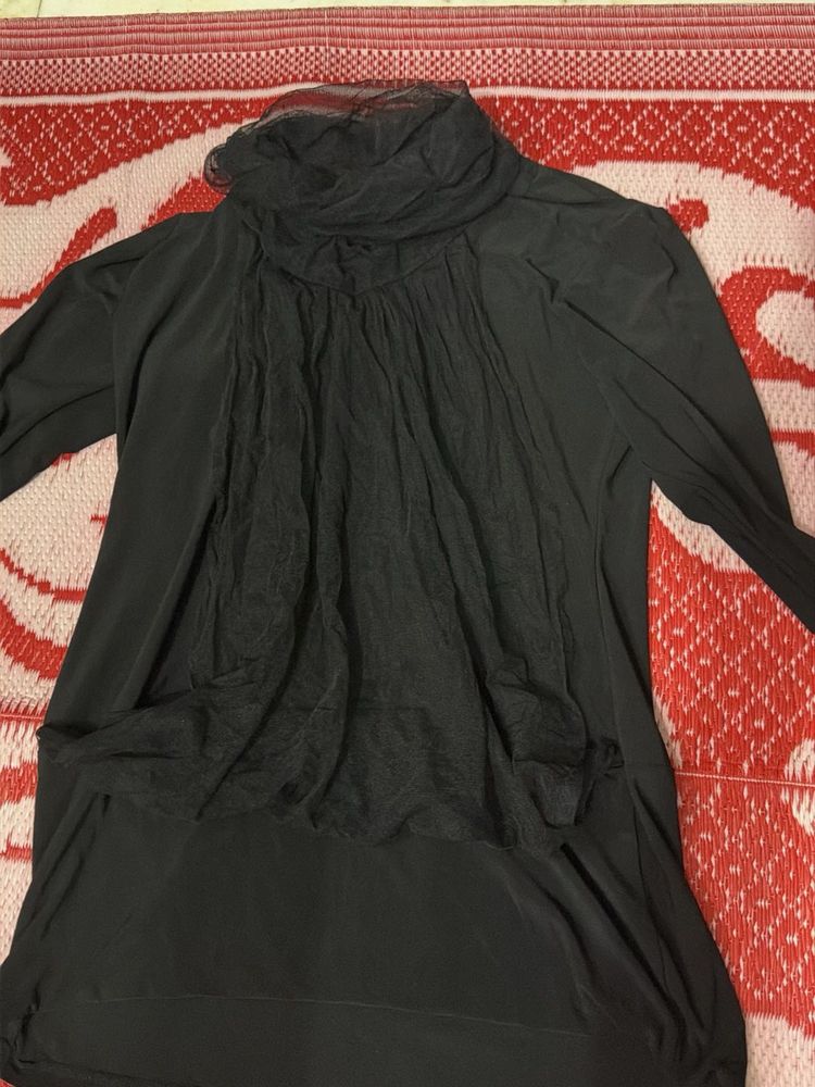 Black top with front net design