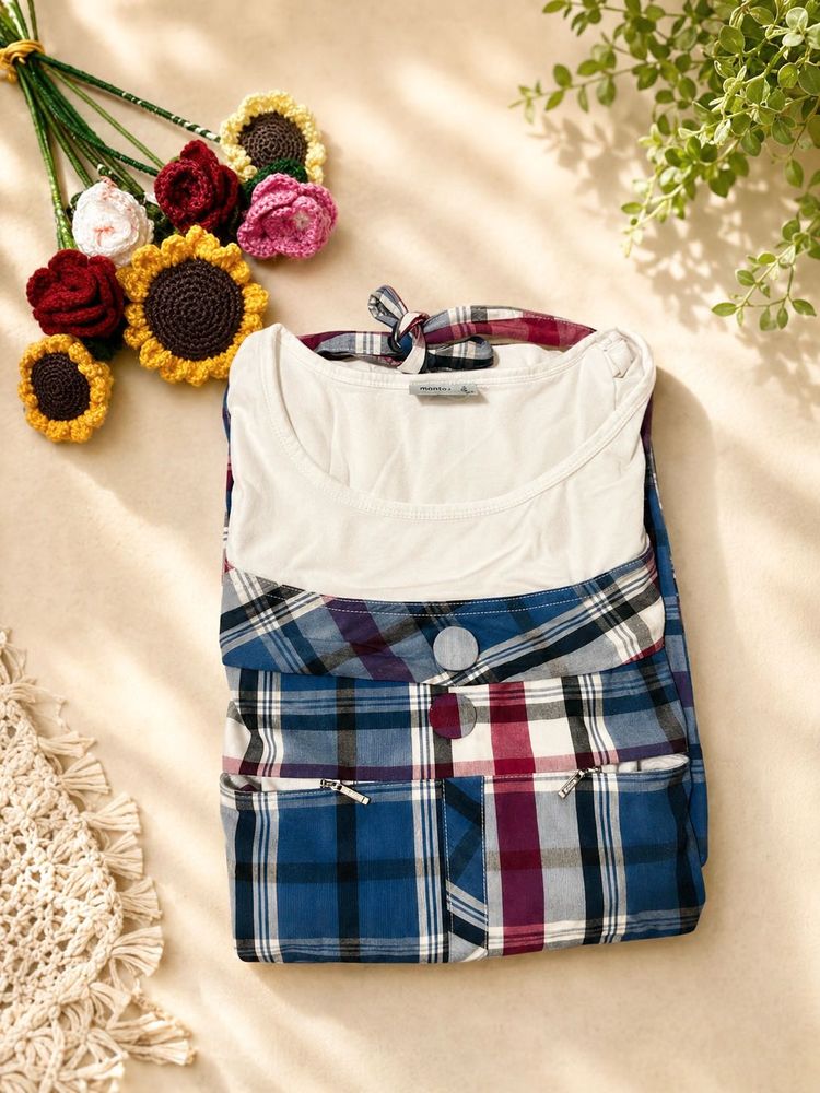Stylish Plaid Maternity Tunic