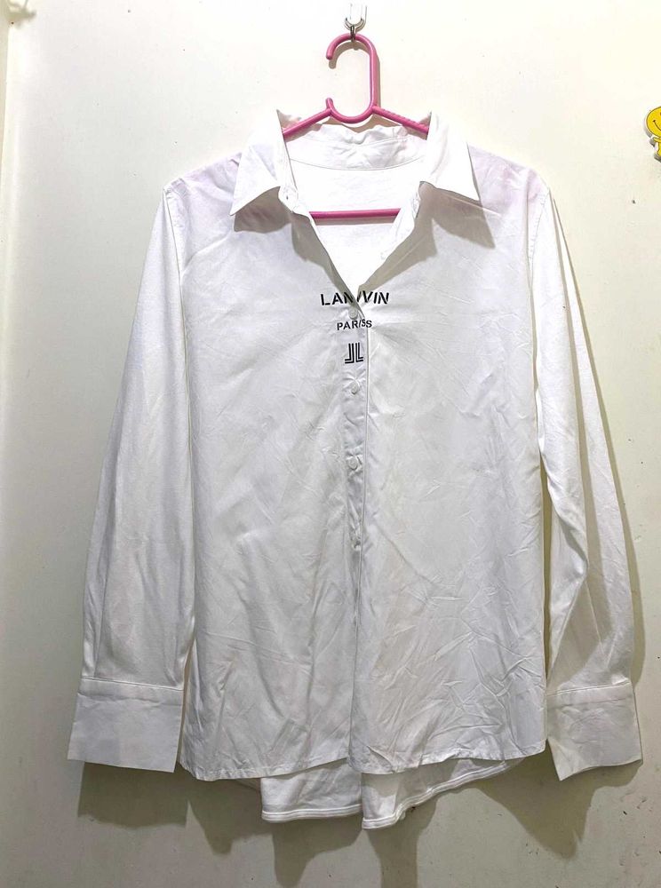 Lanvin Paris White Button-Down Shirt
