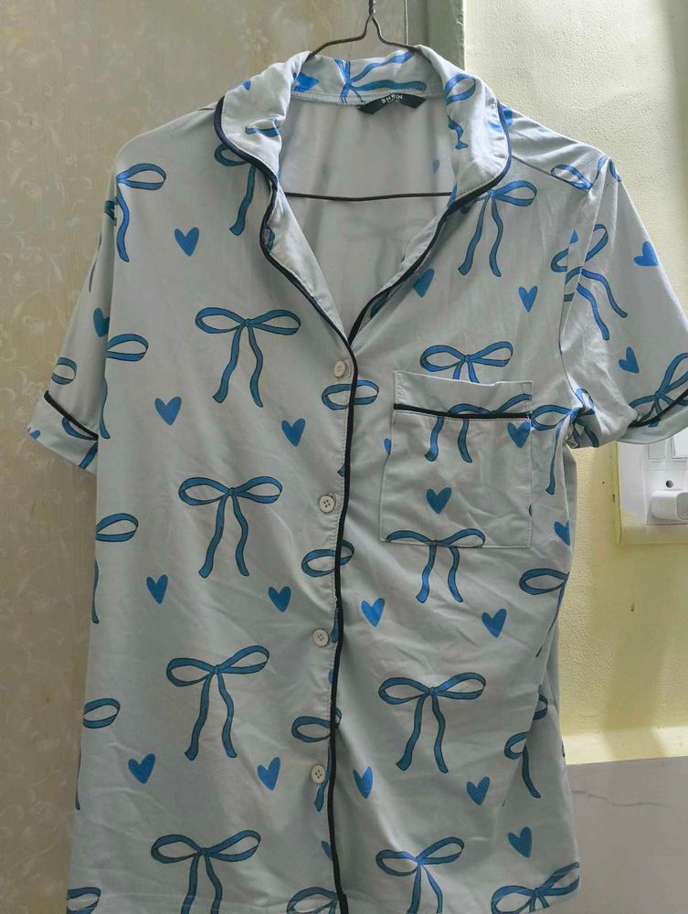 SHEIN BLUE BOW night suit