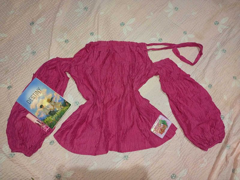 pink aesthetic puff tops😙❤️