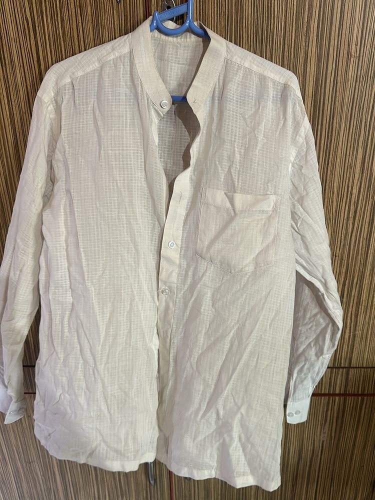 Off White Semi Transparent Shirt