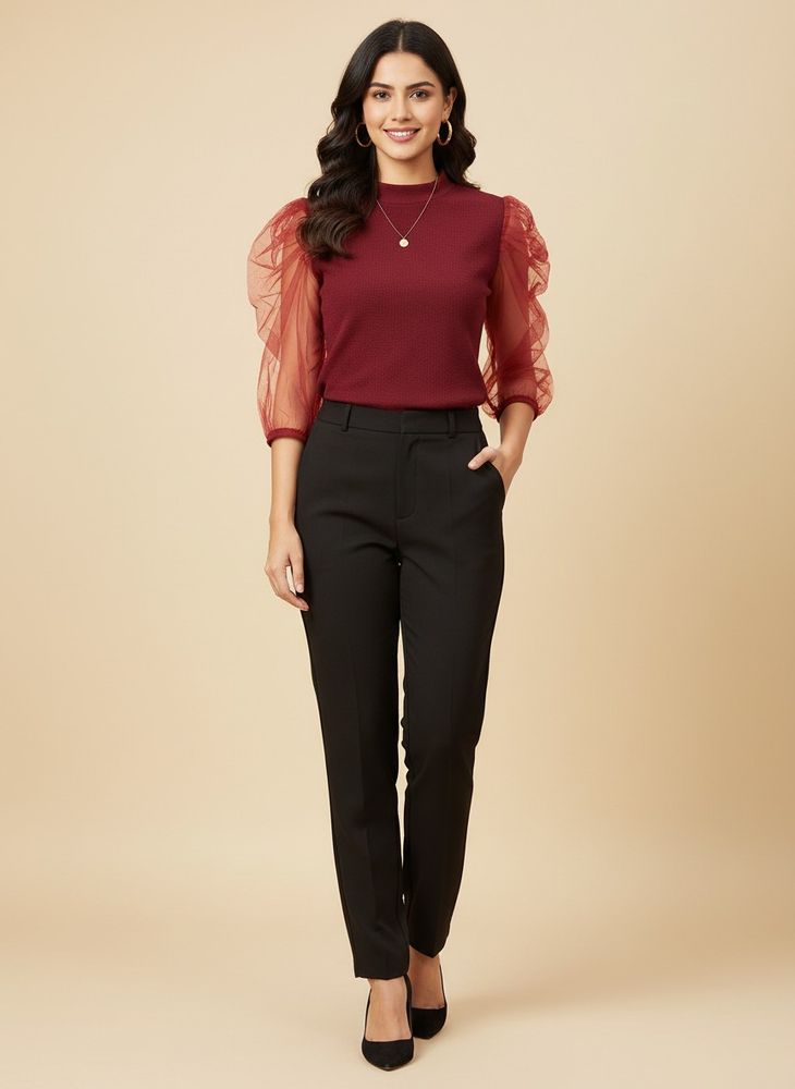Chic Sheer Sleeve Top
