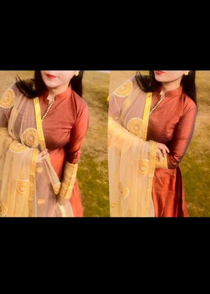 Elegant Ethnic Anarkali with heavy dupatta set