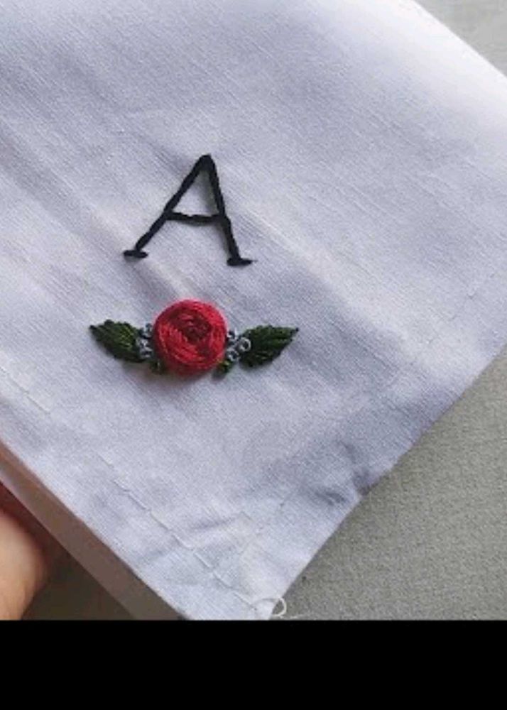 Embroidered Initial Handkerchief - 'A'