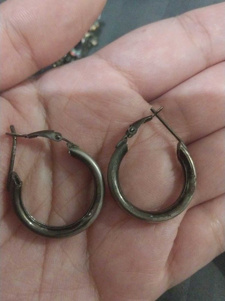 Gunmetal Hoop Earrings